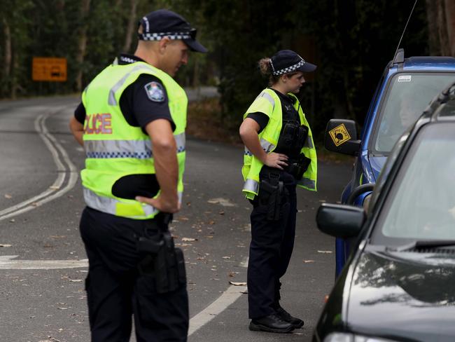 Police have set-up check points around the Daintree Rainforest as they continue to search for asylum seekers on the run. Picture: Marc McCormack