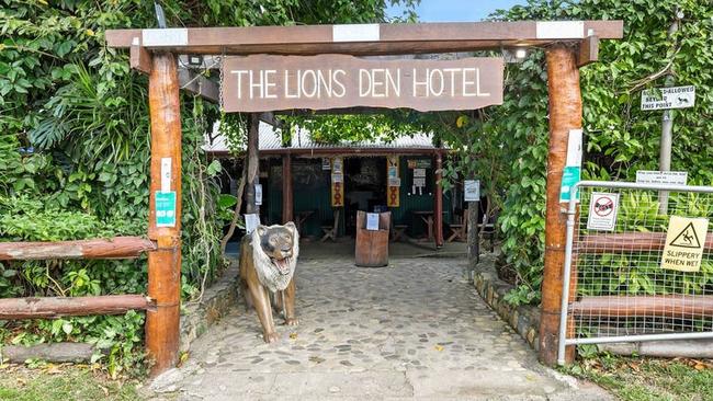 Entrance at the famous Lions Den Hotel at Rossville, near Cooktown. Picture: Supplied