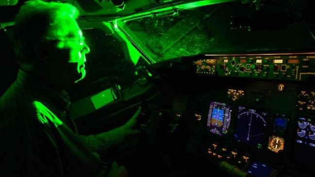 A Malvern East man has been arrested for allegedly shining a laser pointer at a police helicopter.