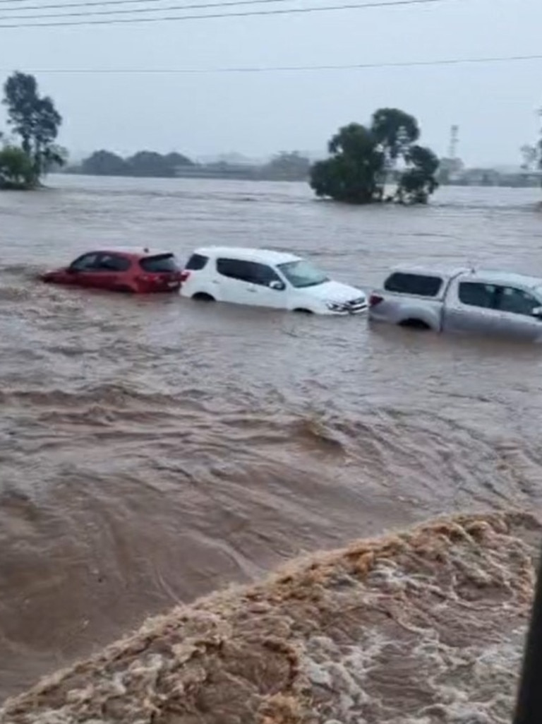 A Glenthorne man has shared distressing footage of cars submerged by floodwaters. Picture: Facebook
