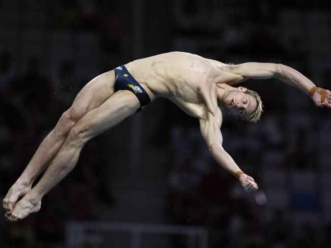 Mitcham in the Men’s 10m Platform diving in the 2008 Olympics in Beijing. Picture: AP Photo/Lynne Sladky