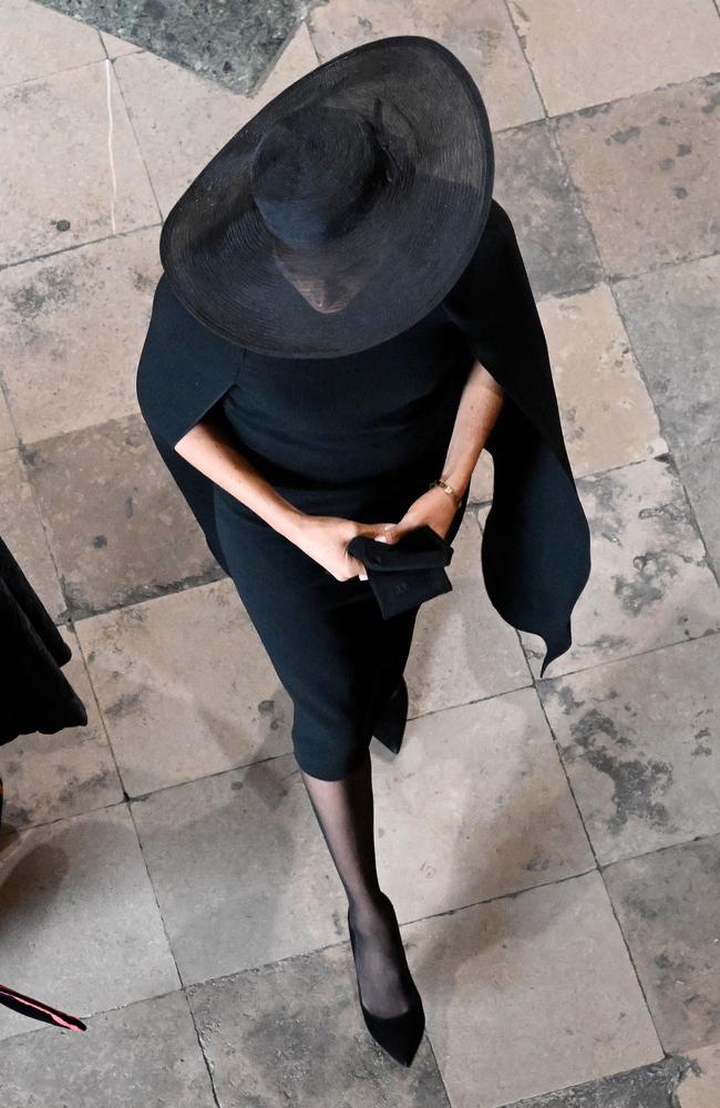 Britain's Meghan, Duchess of Sussex arrives at Westminster Abbey in London. Picture: Gareth Cattermole / AFP