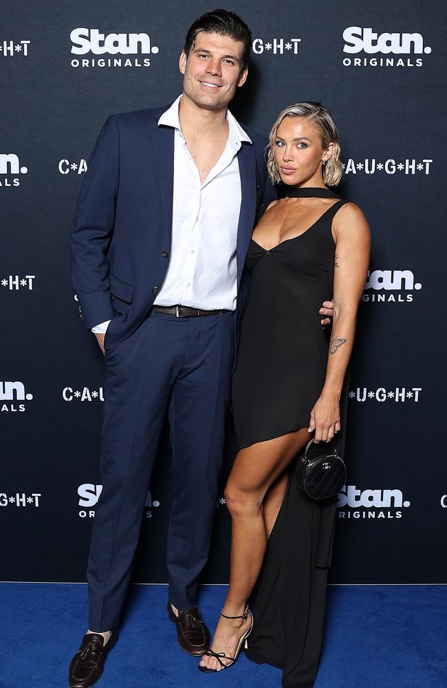 Now the mum-of-three has gone official with reality star Matt Zukowski at the global premiere of C*A*U*G*H*T in Sydney. Picture: Brendon Thorne/Getty Images