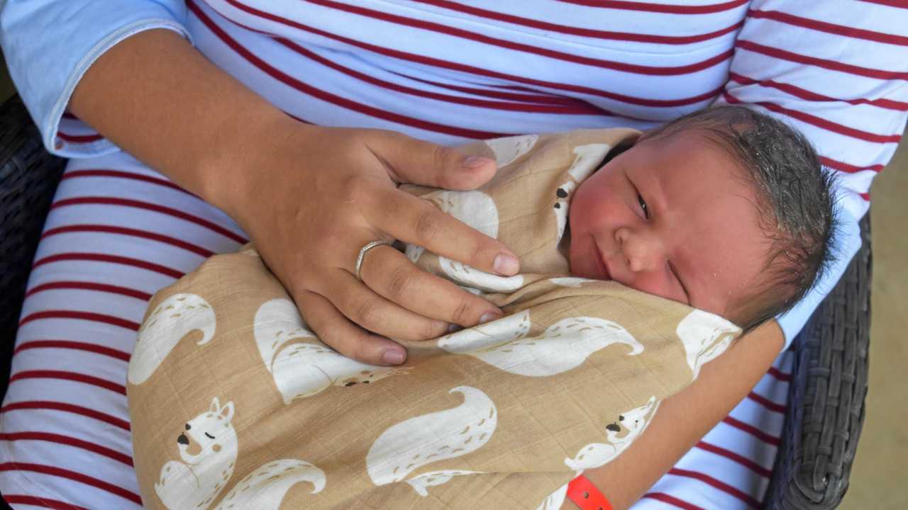 Hamish Christensen is the region's newest addition, born on January 1 at 10:52 am to parents Bronwen and Michael, and a baby brother to proud 16 month old Sophie. Picture: Ellen Ransley