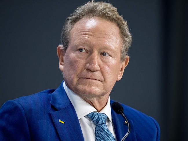 Australian businessman Andrew Forrest takes part in a session during the World Economic Forum (WEF) annual meeting in Davos on January 22, 2025. (Photo by FABRICE COFFRINI / AFP)