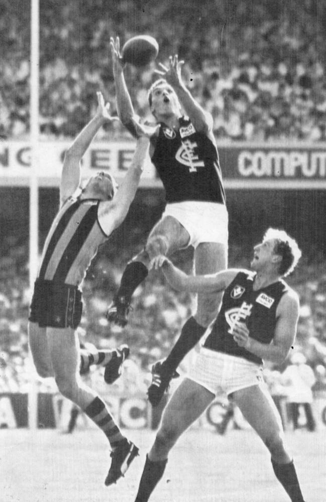 Stephen Silvagni flies high in the Grand Final.