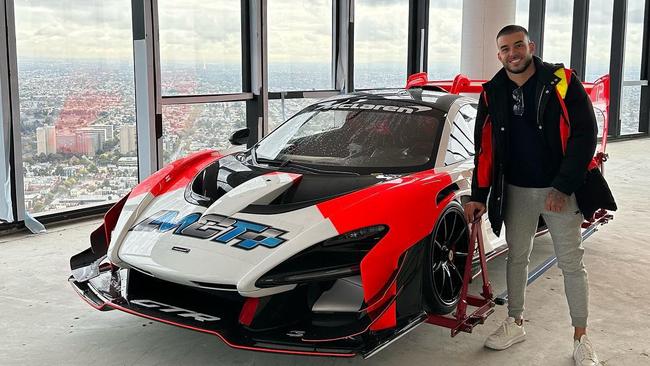 Mr Portelli made headlines last year when he craned his McLaren Senna GTR 57 into a CBD penthouse. Picture: Instagram / @adrian_portelli