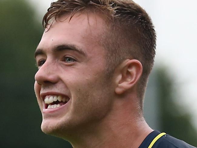 HOENSBROEK, NETHERLANDS - JULY 15: Calum Chambers of Southampton celebrates the second goal during the pre season friendly match between EHC Hoensbroek and Southampton at Sportpark De Dem on July 15, 2014 in Hoensbroek, Netherlands. (Photo by Christof Koepsel/Getty Images)