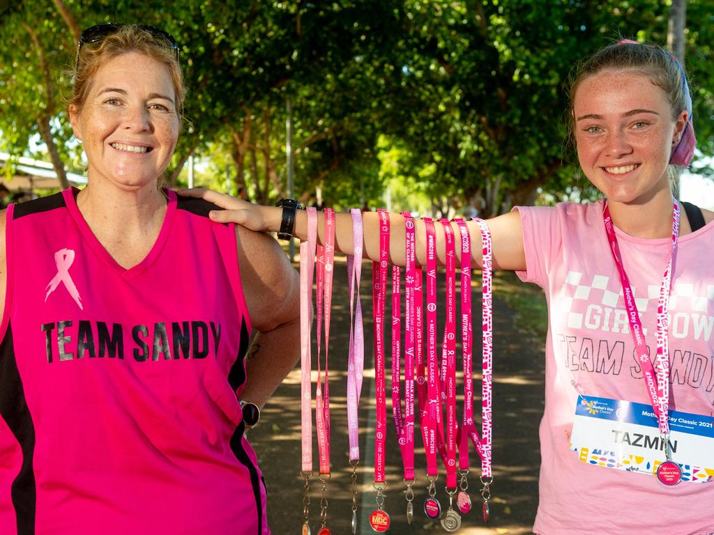 The annual Mother's Day Classic supporting breast cancer research was held along the East Point foreshore in 2021. Kimmi Smellin and Tazmin Glover. Picture: Che Chorley