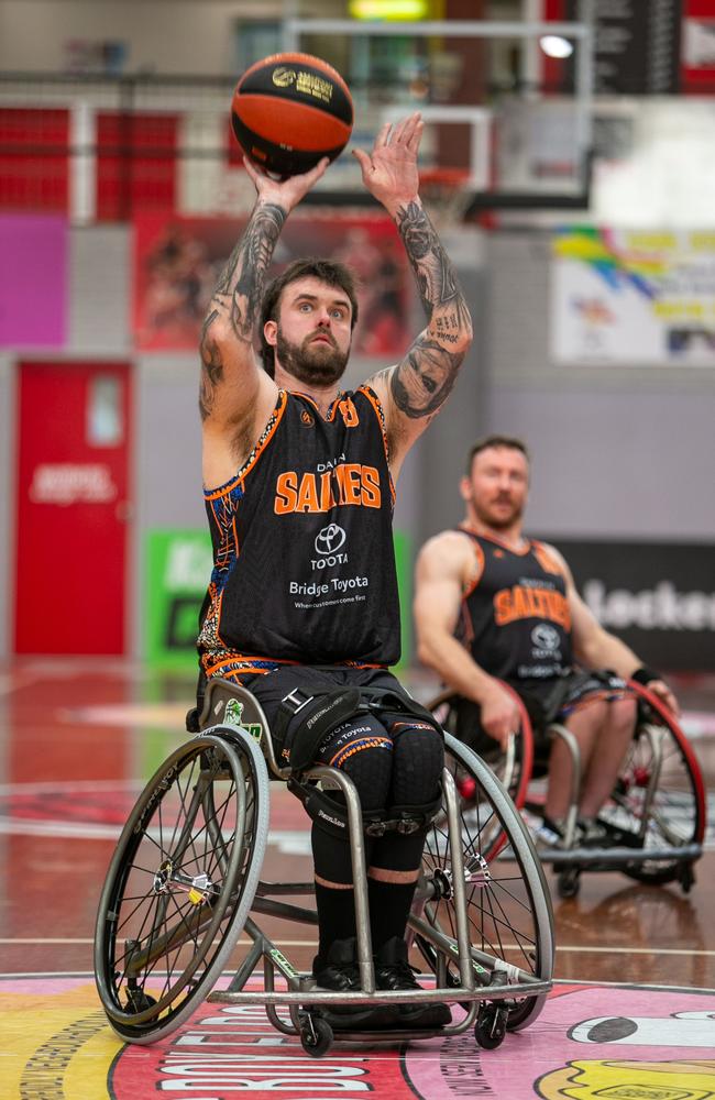 Darwin Salties player Jontee Brown had another big weekend, putting up 63 points across the three games. Picture: Daniel Bennett Photography.