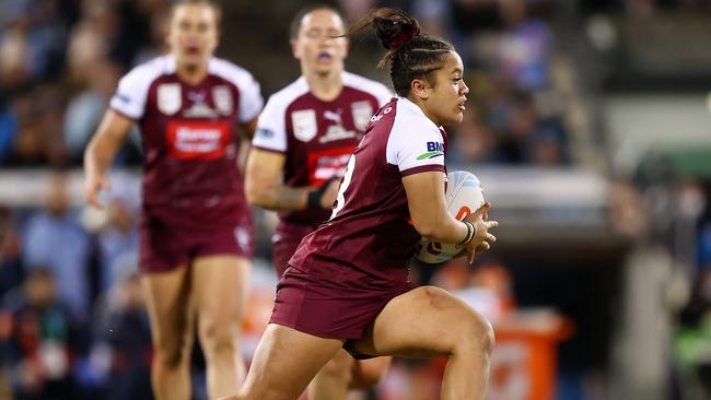 The Maroons used too many interchanges in the women’s State of Orign match. Picture: Mark Nolan/Getty Images