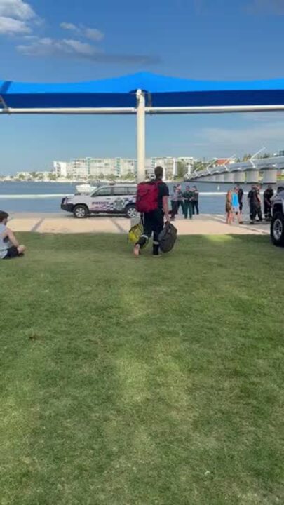 Traumatic scenes at Paradise Point Parklands on the Gold Coast.