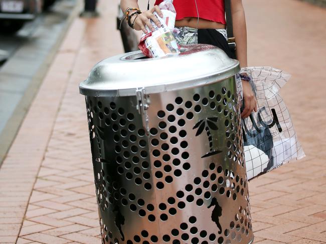 Crystal Kapteyn is not happy that council fewer rubbish bins available for the public in the CBD. PICTURE: JUSTIN BRIERTY