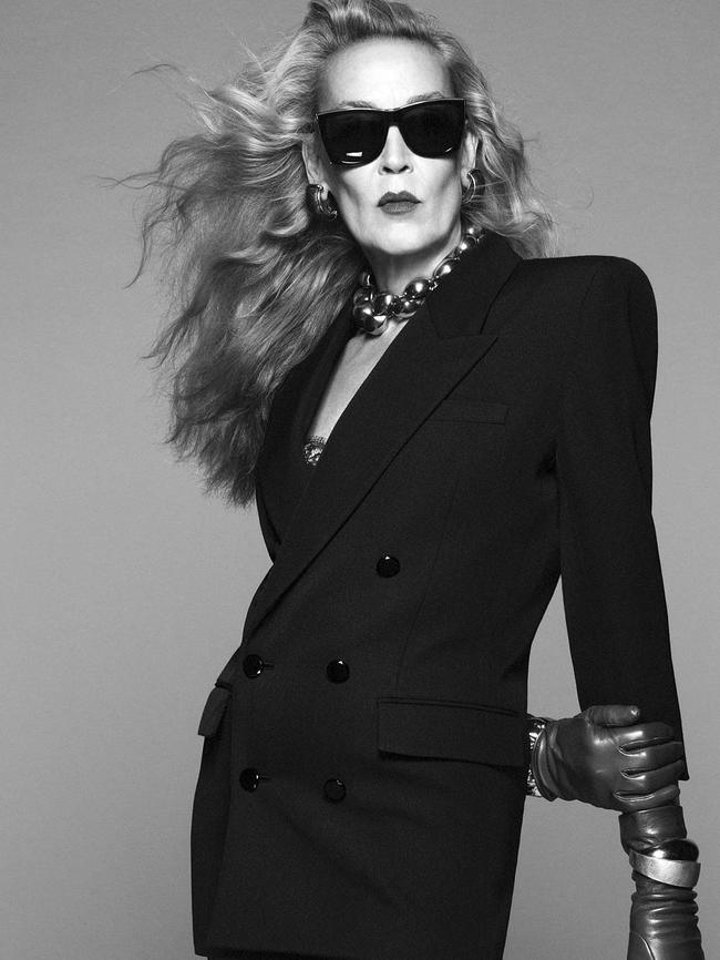 Jerry Hall, 65, in the new Saint Laurent campaign. Picture: David Sims/YSL