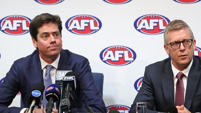 McLachlan credited Steve Hocking for the state of the game. (Photo by Scott Barbour/AFL Media/Getty Images)