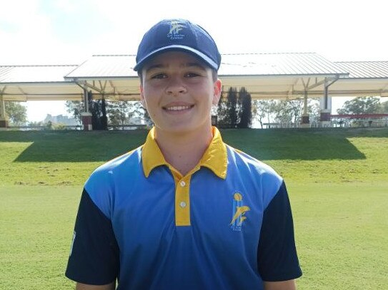 Gold Coast Dolphins' Cooper Brown was named as a player to watch for the under 14 Queensland Junior Cricket Carnival held at TSS. Picture: Leigh Callander