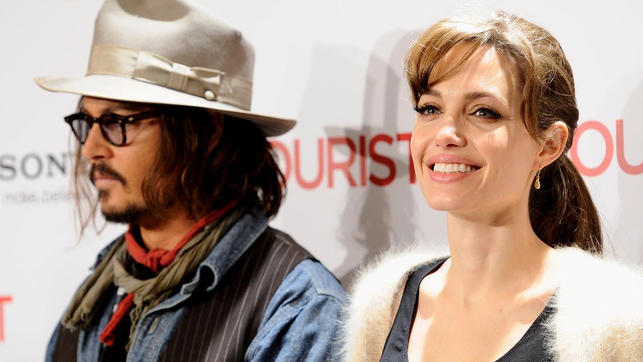 Angelina Jolie and Johnny Depp worked together on 2010s “The Tourist”. Picture: Carlos Alvarez/Getty Images