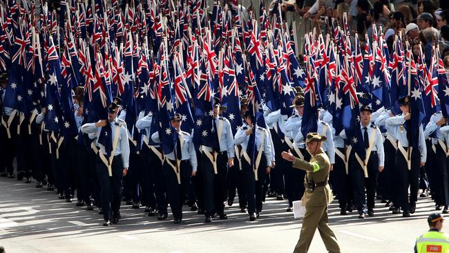 ANZAC day march   in Elizabeth st Sydney.pic John Grainger