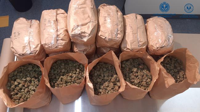 Some of the dried cannabis found at the Blair Athol home in September 2022. Picture: SA Police