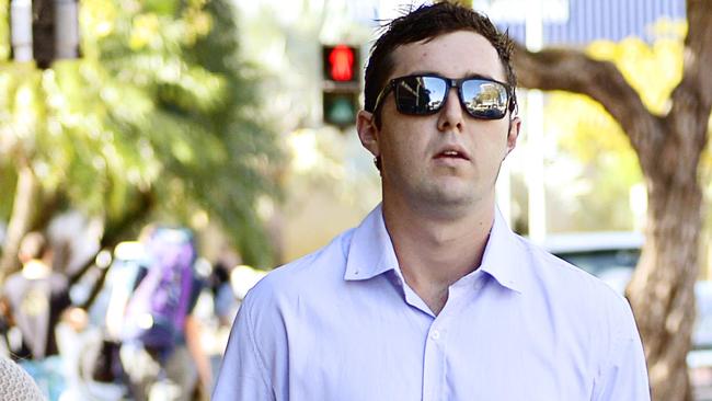 NO BYLINE: Matthew Alexander leaves Darwin Magistrates Court after being charged over a hit-and-run that killed nine-year-old Jack Sultan-Page in Palmerston.