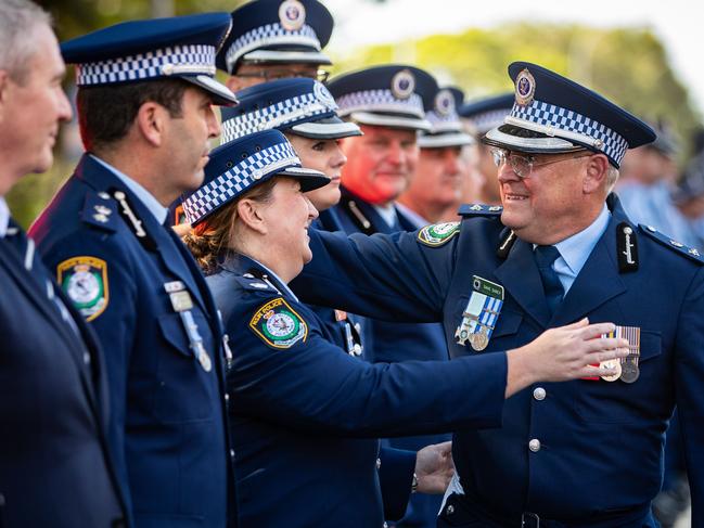 Former police chief Dave Darcy as he signs off duty for the last time at Manly Police Station on 27th February 2020. / Julian Andrews).