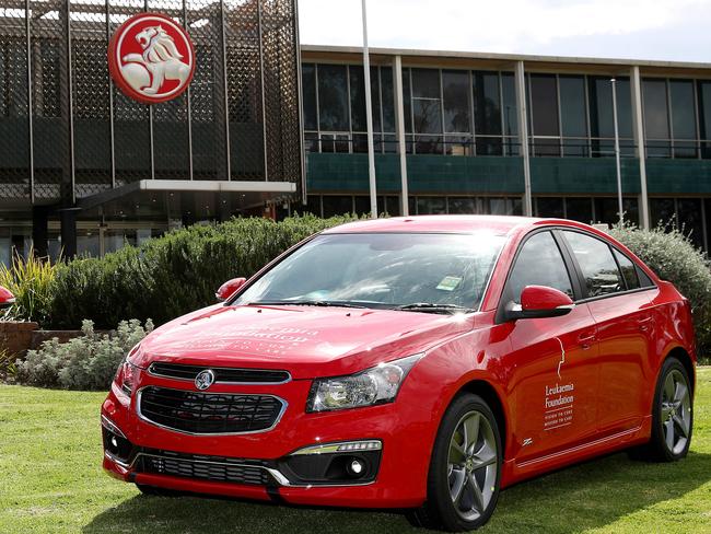 One of the final Holden Cruze cars made at the Elizabeth plant, which was donated to the Leukaemia Foundation. Picture: Calum Robertson