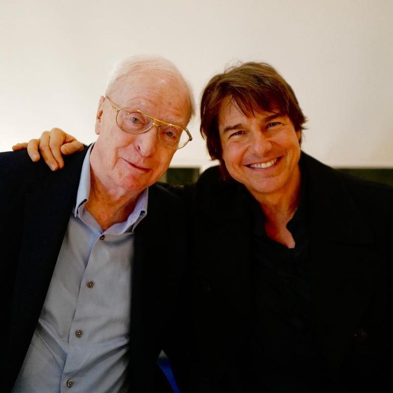 Michael Caine at his 90th birthday bash with special guest Tom Cruise. Picture: Instagram/David Walliams