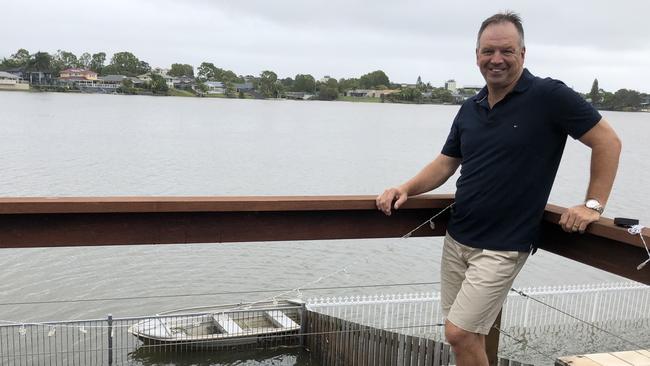 Steve Ross had his garden flooded after Lake Heron broke it's banks. Picture: Laura Nelson