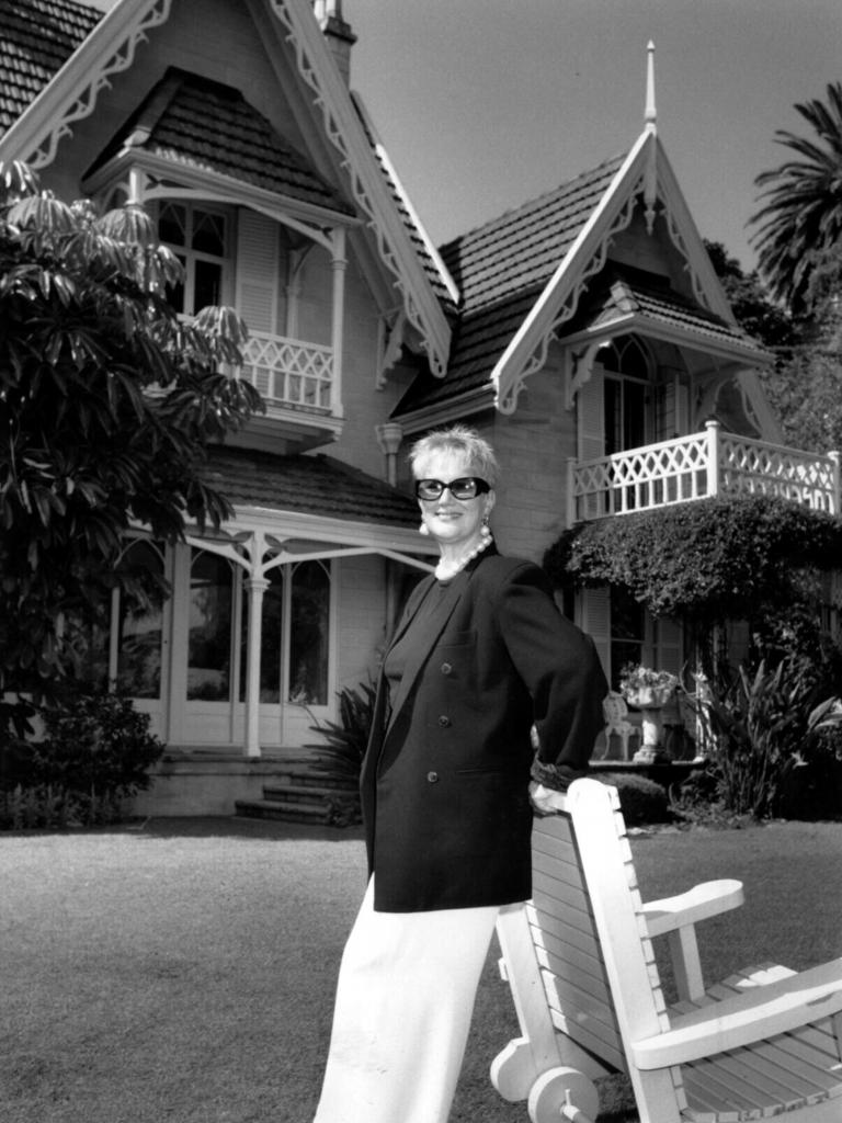 Merivale Hemmes, owner of Merivale fashion stores at home at her Vaucluse mansion The Hermitage in a 1992 photo.