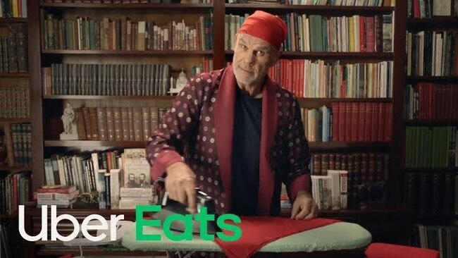 Peter FitzSimons in the Uber Eats advertisement.