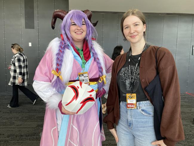 Bryn Mahon and Emily at the 2024 PAX Aus Convention at the Melbourne Convention and Exhibition Centre. Picture: Himangi Singh