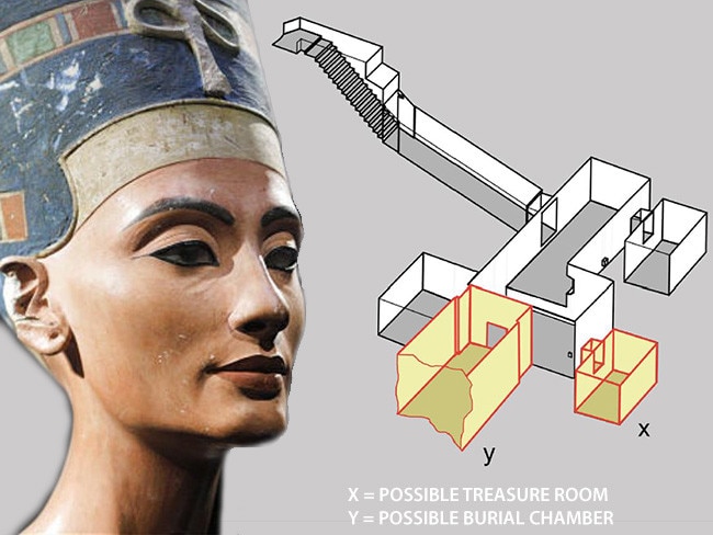 Chamber of secrets ... The locations of speculative chambers have been supported by infra-red and radar scans of Tut’s tomb. Source: Nicholas Reeves