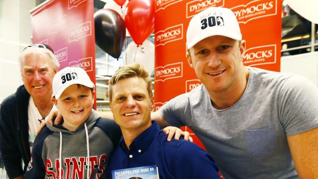 Former St Kilda star Nick Riewoldt on the book signing circuit. Picture: MATT THOMPSON