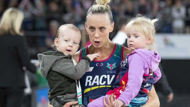 Renae Ingles with children Jacob and Milla.