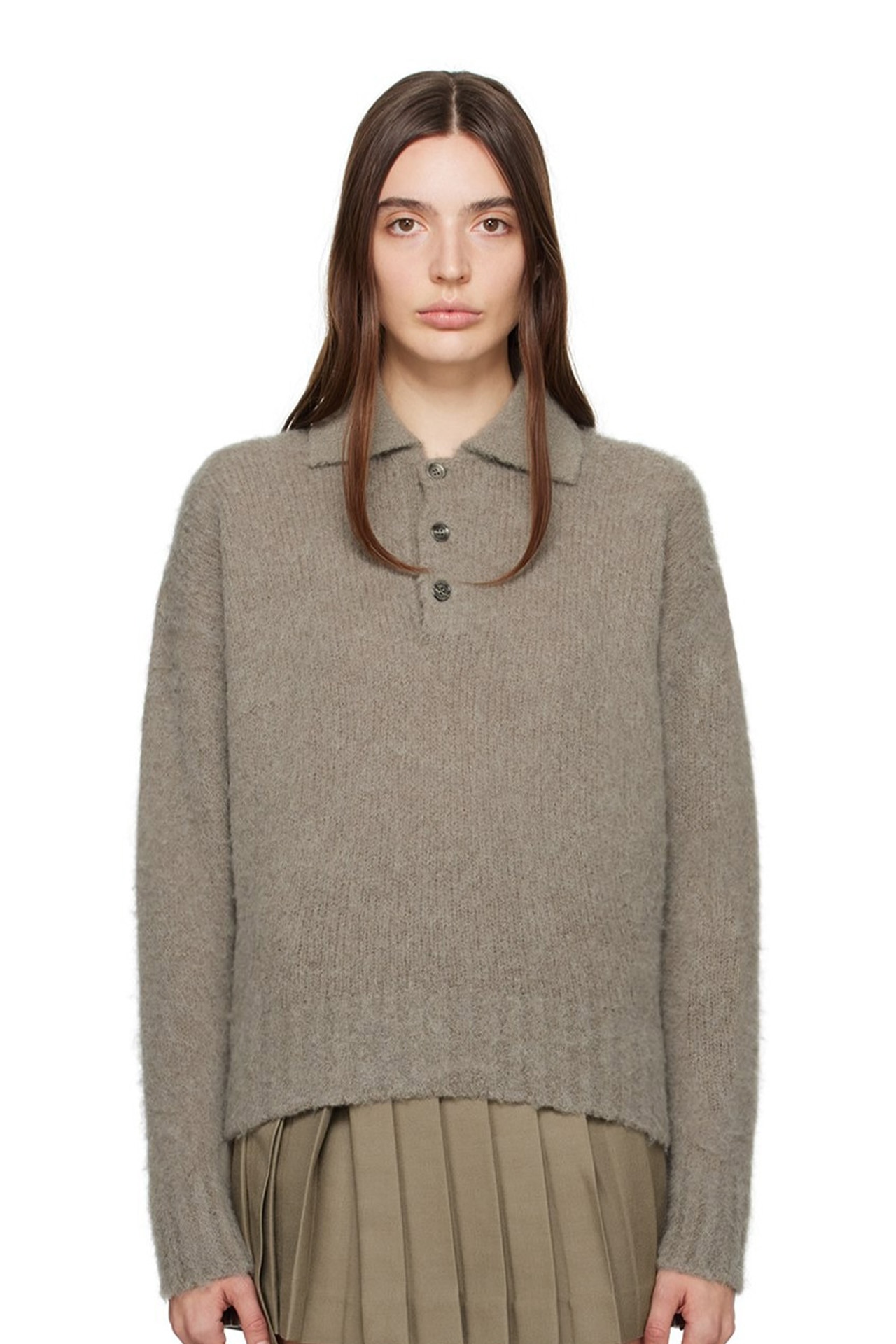 <p><strong>SHOP NOW:</strong> Ami Paris Taupe Brushed Polo, $606 (originally $730) from <a href="https://www.ssense.com/en-au/women/product/ami-alexandre-mattiussi/taupe-brushed-polo/13823771" target="_blank" rel="nofollow noopener"><strong>Ssense</strong></a></p>