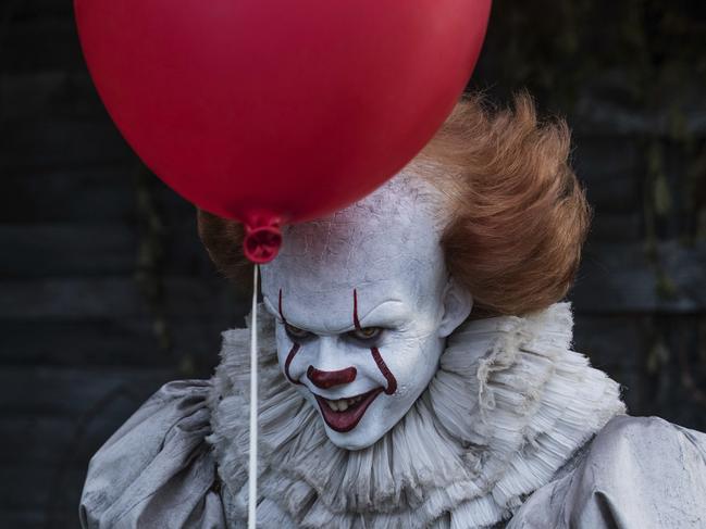 This image released by Warner Bros. Pictures shows Bill Skarsgard in a scene from "It." (Brooke Palmer/Warner Bros. Pictures via AP)