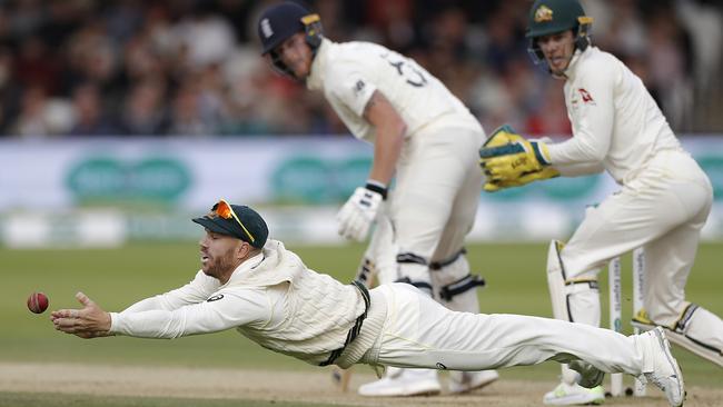 Warner’s work in the field at Lord’s left a lot to be desired. Picture: Getty Images