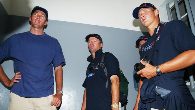 Glenn McGrath, Steve Waugh and Shane Watson on Australia’s tour of South Africa, 2002.