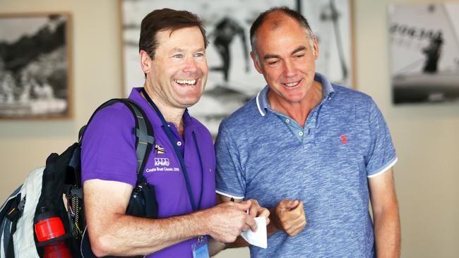 Flagstaff Partners CEO Tony Burgess with KPMG chairman Peter Nash at Sorrento yesterday. Picture: Aaron Francis.