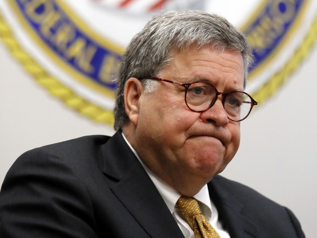 US Attorney-General William Barr won’t recuse himself drom a sex-trafficking case involving disgraced billionaire Jeffrey Epstein. Picture: AP