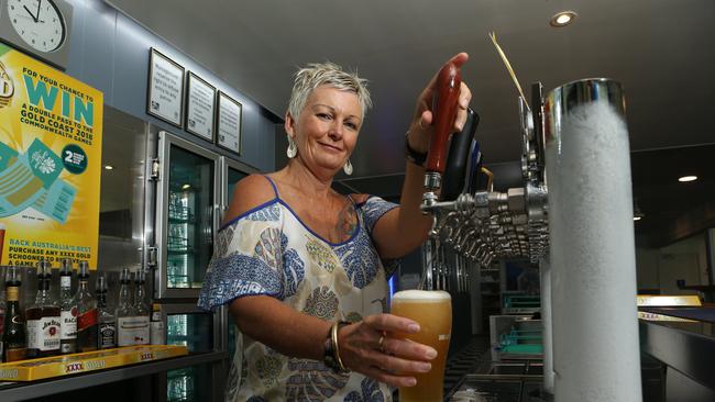 Southport Bowls Club barmaid Patty Muntz says business has been affected during the Commonwealth Games. Picture Glenn Hampson