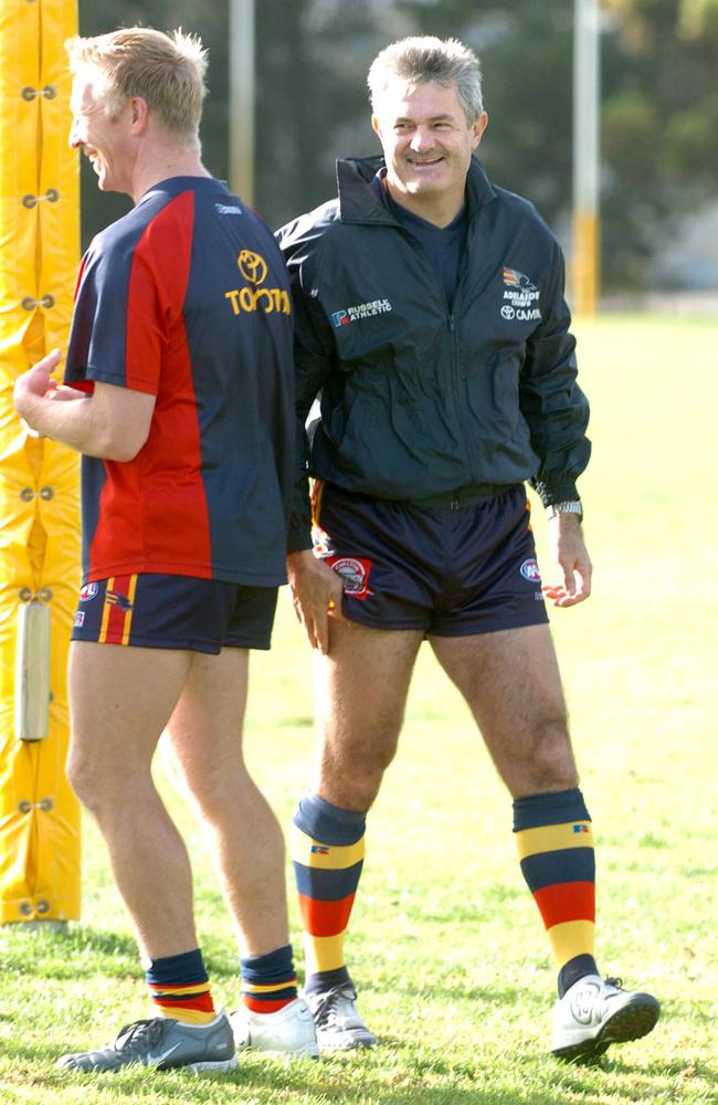 Neil Craig with Noble during Adelaide training in 2005.