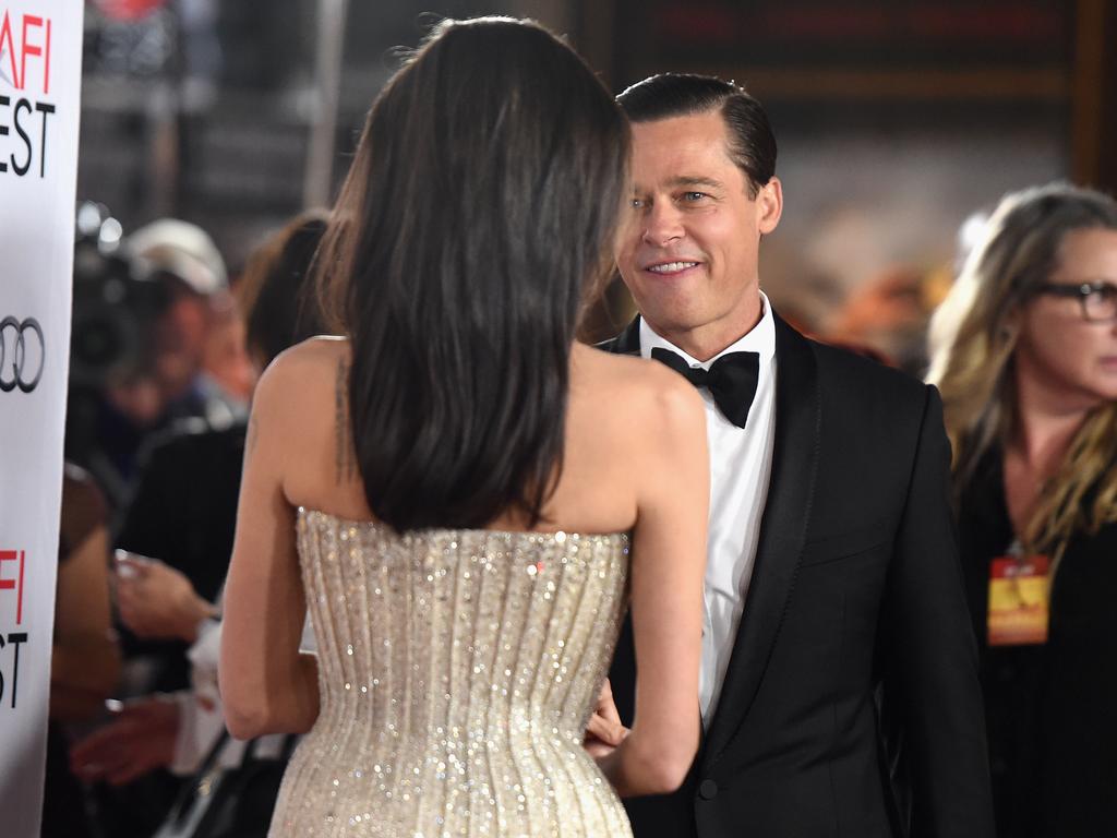 Angelina Jolie Pitt and Brad Pitt attend the opening night gala premiere of their film “By the Sea” during AFI FEST 2015 on November 5, 2015 in Hollywood. Picture: Getty