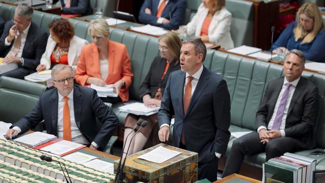 Treasurer Jim Chalmers during question time at Parliament House in Canberra on Monday. Picture: David Beach/NewsWire