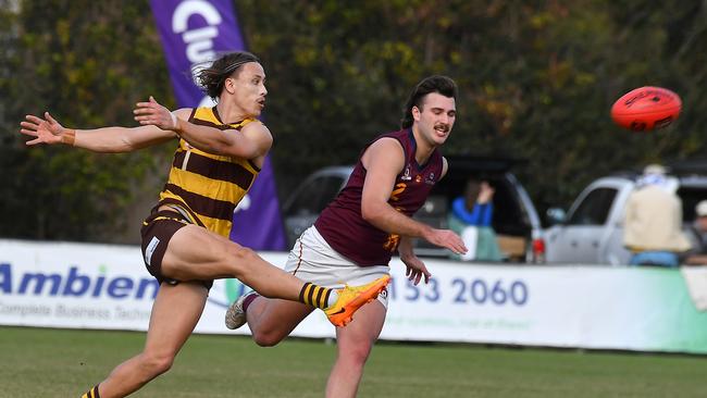 Senior QAFL aussie rules Aslpey v Palm Beach Saturday June 18, 2022. Picture, John Gass