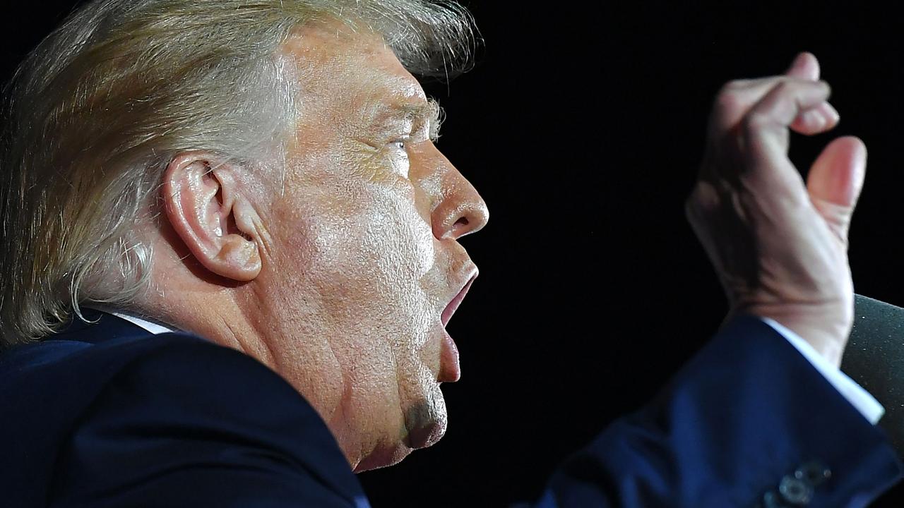 Trump addresses supporters during a campaign rally at MBS International Airport in Freeland, Michigan on September 10. Picture: Mandel Ngan/AFP