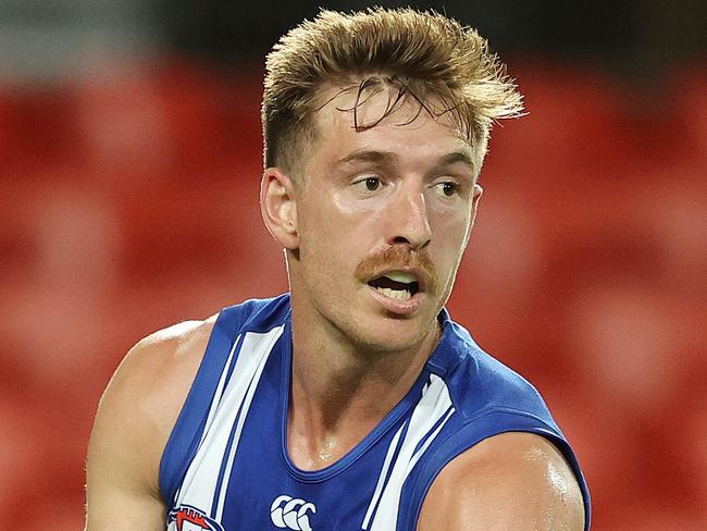 AFL Round 18. 17/09/2020.  North Melbourne vs West Coast Eagles at Metricon stadium, Gold Coast.  Sam Durdin of the Kangaroos    . Pic: Michael Klein