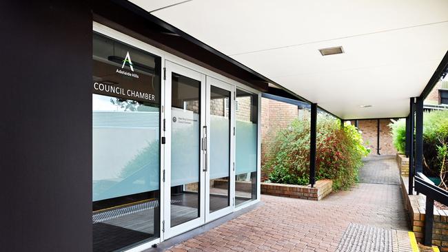 Adelaide Hills Council's council chambers and building in Stirling.