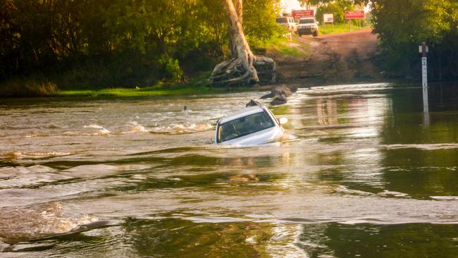 A second car in two days has washed off Cahills Crossing Picture: NT Police