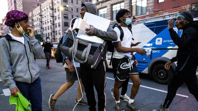 Stores were looted in and around Union Square, New York, earlier this week. Picture: Mega Agency